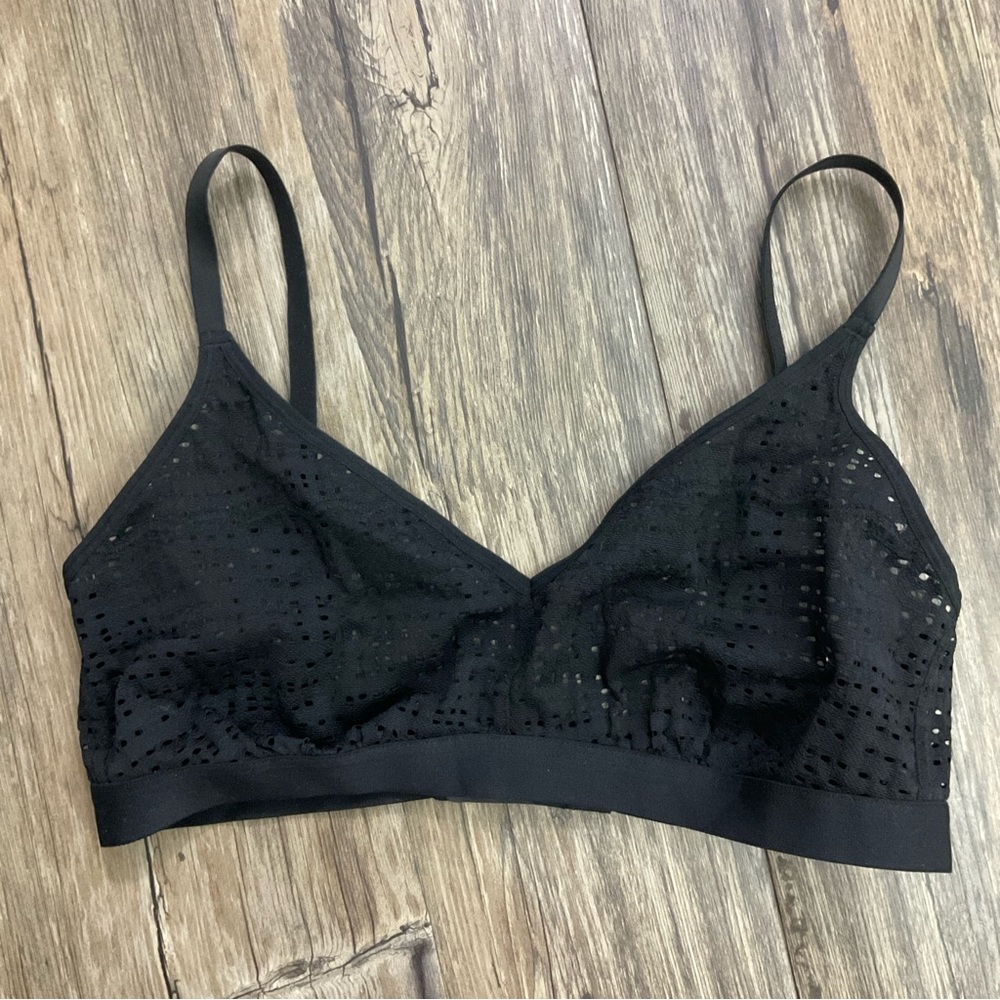 Negative Mesh Black Bra